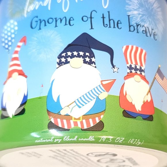Scentsational Gnome Land of the Brave July 4th - 2 Wick 14 oz Jar Candle NEW USA - Picture 4 of 5